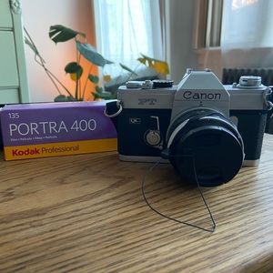 Vintage Canon FT SLR 35mm Film Camera & Portra 400 Film